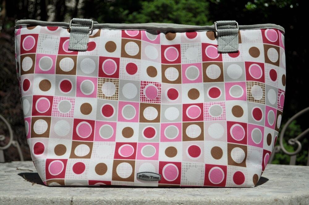 Picnic Time Topanga Insulated Cooler Tote (Pink Geo Print, 33L) - Picture 5 of 8